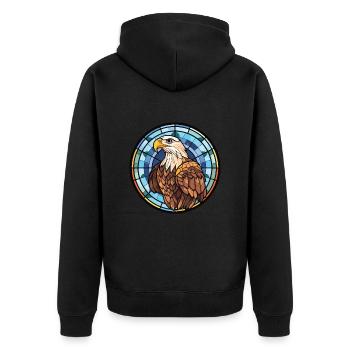 Eagle Colorful Watercolor Animal Pet Illustration - Unisex Premium Organic Zip Hoodie - black - Back - Nico (187cm)