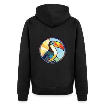 Toucan Aquarelle colorée Animal Animal Illustration - Veste à capuche bio Premium Unisexe - noir - Dos - Nico (187cm)