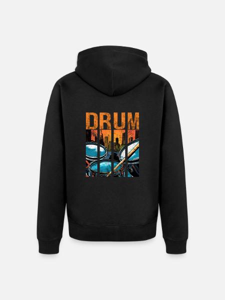 Drums Drummer Music - Unisex Premium Organic Zip Hoodie - black