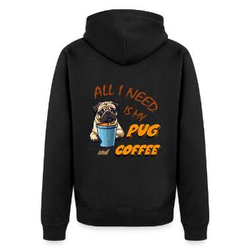 Carlin et café - Veste à capuche bio Premium Unisexe - noir - Dos - Nico (187cm)