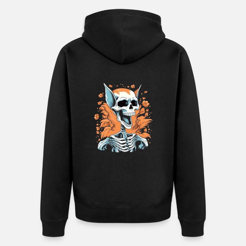 Squelette d’Halloween - Veste à capuche bio Premium Unisexe - noir