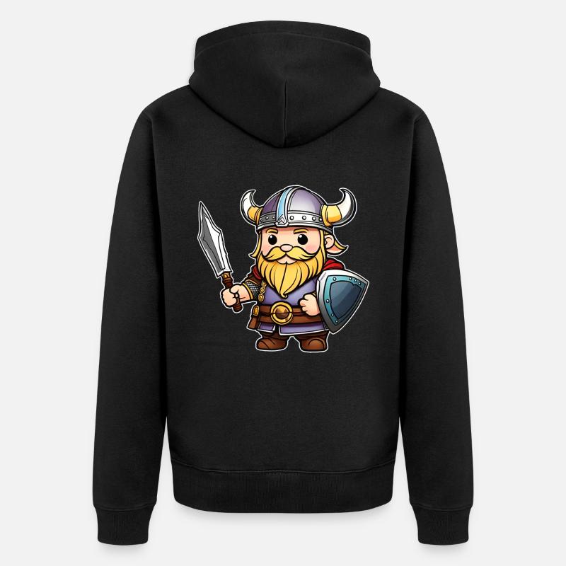 Viking mignon avec épée - Veste à capuche bio Premium Unisexe - noir