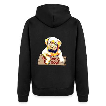 Avertissement sur le chien - Chiot mignon - Veste à capuche bio Premium Unisexe - noir - Dos - Nico (187cm)