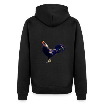 Coq éleveur de volaille coloré - Veste à capuche bio Premium Unisexe - noir - Dos - Nico (187cm)