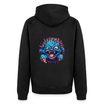 Hedgehog Halloween Horror - Unisex Premium Organic Zip Hoodie - black - Back - Nico (187cm)