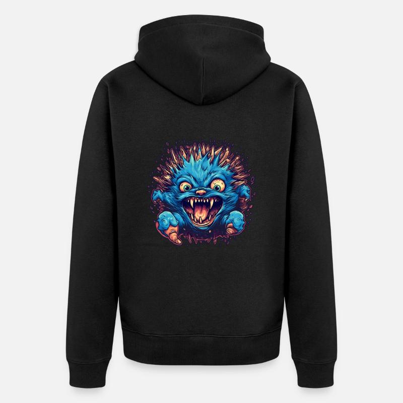 Igel Halloween Horror - Unisex Premium Bio Zip Hoodie - Schwarz