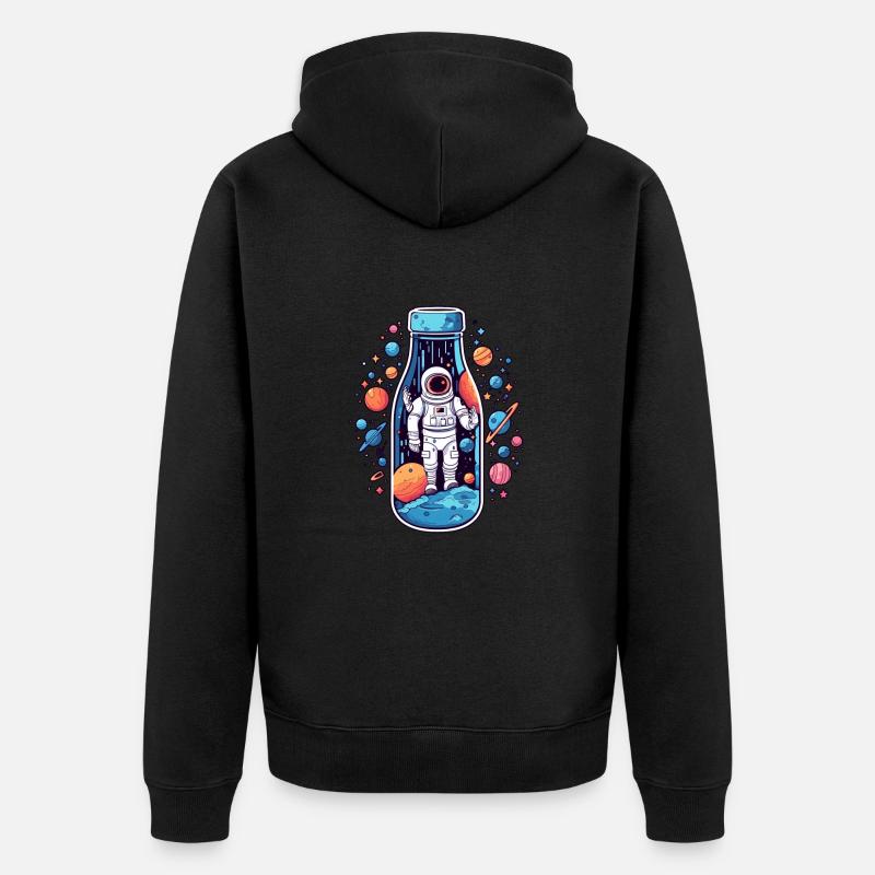 Astronaute de la Voie lactée - Veste à capuche bio Premium Unisexe - noir