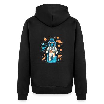 Astronaute de la Voie lactée - Veste à capuche bio Premium Unisexe - noir - Dos - Nico (187cm)