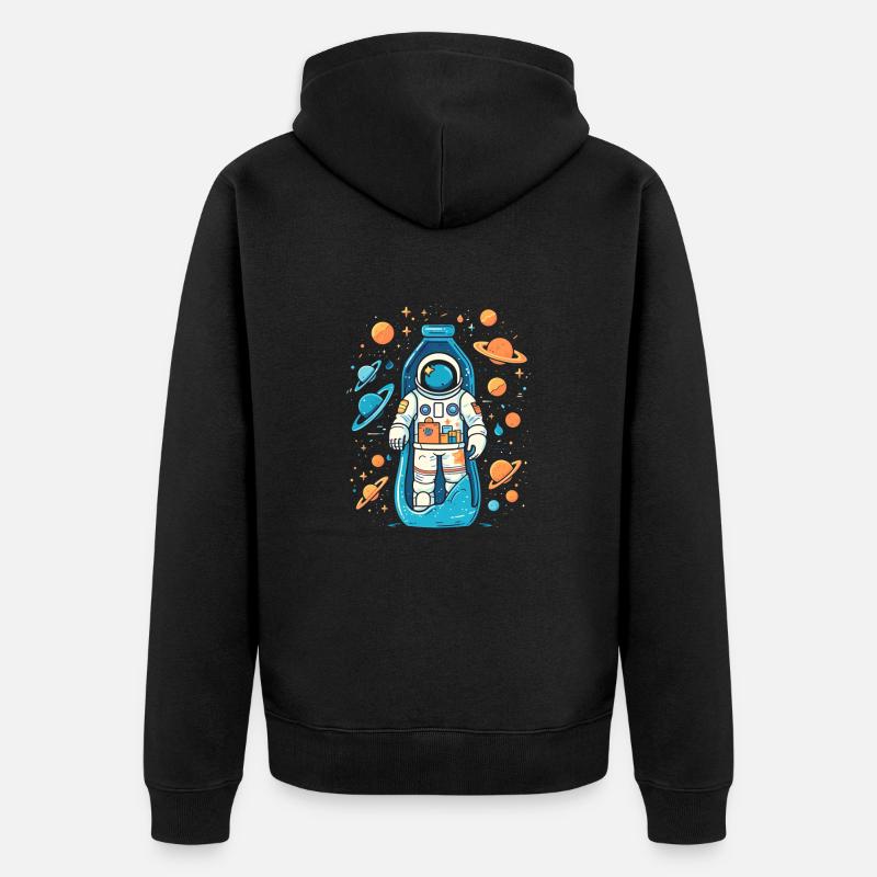 Astronaut Milchstrasse - Unisex Premium Bio Zip Hoodie - Schwarz