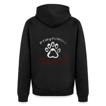 Pflegestellenversager - Unisex Premium Bio Zip Hoodie - Schwarz - Hinten - Nico (187cm)