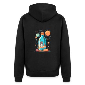 Astronaute de la Voie lactée - Veste à capuche bio Premium Unisexe - noir - Dos - Nico (187cm)