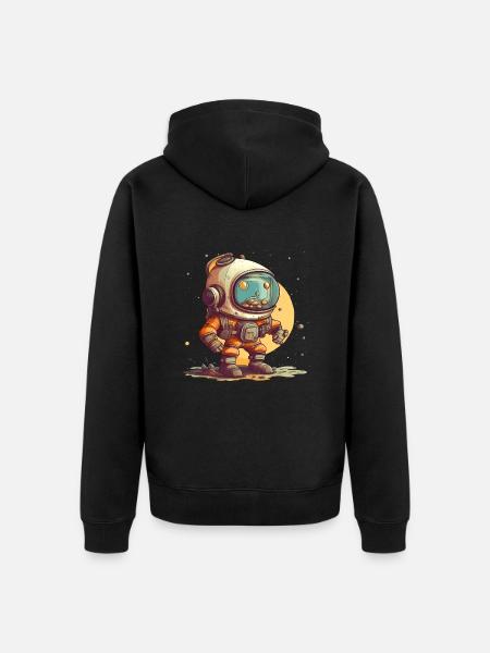 Astronaut - Unisex Premium Bio Zip Hoodie - Schwarz