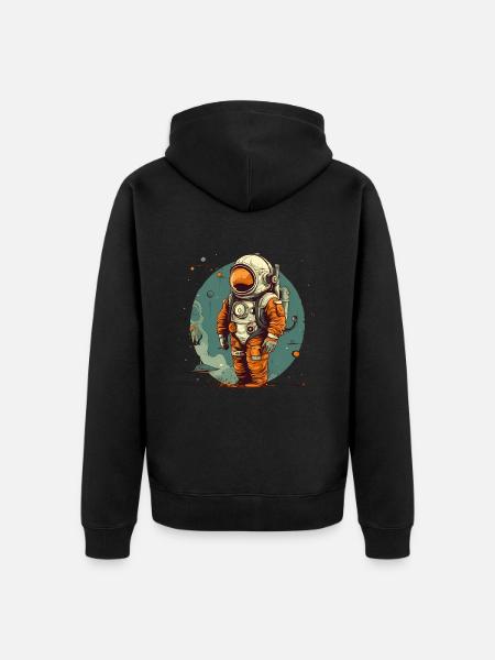 Astronaut - Unisex Premium Bio Zip Hoodie - Schwarz