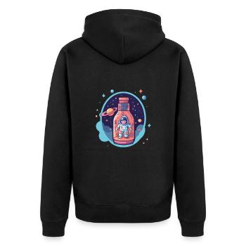 Astronaute de la Voie lactée - Veste à capuche bio Premium Unisexe - noir - Dos - Nico (187cm)