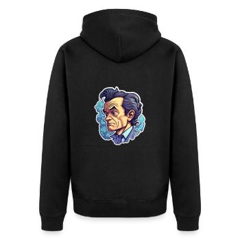 Richard Feynman - Unisex Premium Bio Zip Hoodie - Schwarz - Hinten - Nico (187cm)