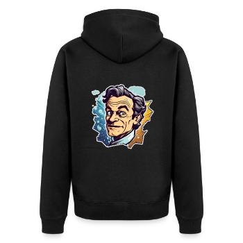 Richard Feynman - Unisex Premium Bio Zip Hoodie - Schwarz - Hinten - Nico (187cm)