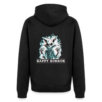 Halloween Skelett - Unisex Premium Bio Zip Hoodie - Schwarz - Hinten - Nico (187cm)