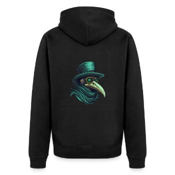 Plague Doctor Doctor Doctor - Unisex Premium Organic Zip Hoodie - black - Back - Nico (187cm)