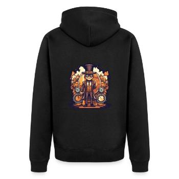 Steampunk Streetwear - Veste à capuche bio Premium Unisexe - noir - Dos - Nico (187cm)