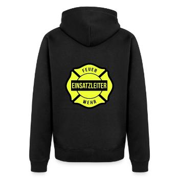 Head of Fire Brigade - Unisex Premium Organic Zip Hoodie - black - Back - Nico (187cm)