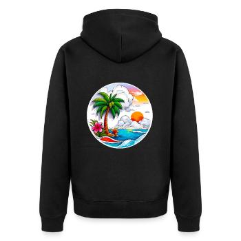 Prêt pour des vacances - Veste à capuche bio Premium Unisexe - noir - Dos - Nico (187cm)