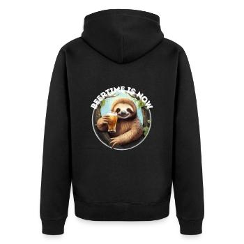 Beertime est maintenant la bière en disant idée cadeau - Veste à capuche bio Premium Unisexe - noir - Dos - Nico (187cm)