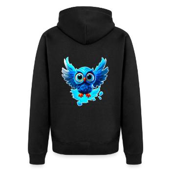 Petit hibou mignon - Veste à capuche bio Premium Unisexe - noir - Dos - Nico (187cm)