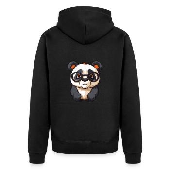 Panda portant des lunettes Cartoon Kawaii Illustration - Veste à capuche bio Premium Unisexe - noir - Dos - Nico (187cm)