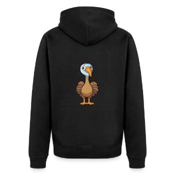 Turquie dessin animé Kawaii Illustration à l’aquarelle - Veste à capuche bio Premium Unisexe - noir - Dos - Nico (187cm)