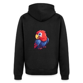 Rosella Cartoon Kawaii Aquarelle Illustration - Veste à capuche bio Premium Unisexe - noir - Dos - Nico (187cm)