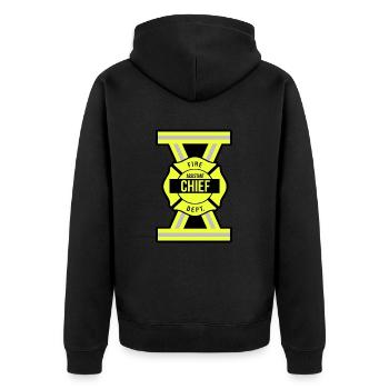 Deputy Fire Chief - Unisex Premium Organic Zip Hoodie - black - Back - Nico (187cm)