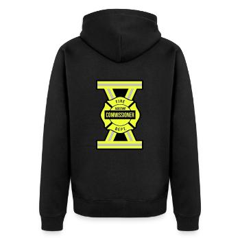 Stellvertretender Leiter Der Feuerwehr - Unisex Premium Bio Zip Hoodie - Schwarz - Hinten - Nico (187cm)