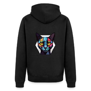 Bombay Cat Breed Illustration aquarelle colorée - Veste à capuche bio Premium Unisexe - noir - Dos - Nico (187cm)
