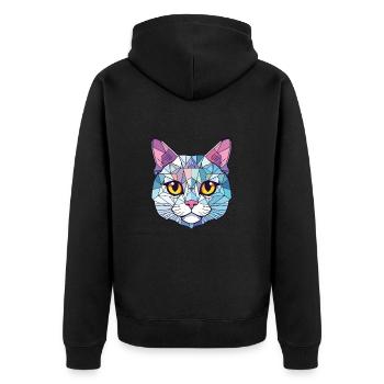 Chat d’argent britannique coloré aquarelle pour animaux de compagnie Cartoon - Veste à capuche bio Premium Unisexe - noir - Dos - Nico (187cm)