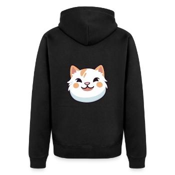 Asian Cat Colorful Cartoon Watercolor Illustration - Unisex Premium Organic Zip Hoodie - black - Back - Nico (187cm)