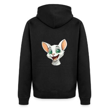 Donskoy Katze Karikatur Aquarell Illustration - Unisex Premium Bio Zip Hoodie - Schwarz - Hinten - Nico (187cm)