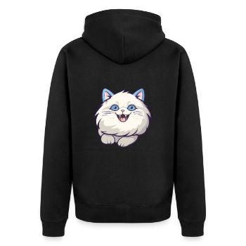 Ragdoll Cat Cartoon Illustration à l’aquarelle - Veste à capuche bio Premium Unisexe - noir - Dos - Nico (187cm)