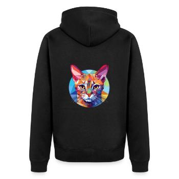 Somali Shorthair Cat Coloré Aquarelle Dessin Animé - Veste à capuche bio Premium Unisexe - noir - Dos - Nico (187cm)
