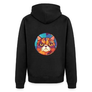 Exotic Shorthair Cat Colorful Watercolor Cartoon - Unisex Premium Organic Zip Hoodie - black - Back - Nico (187cm)