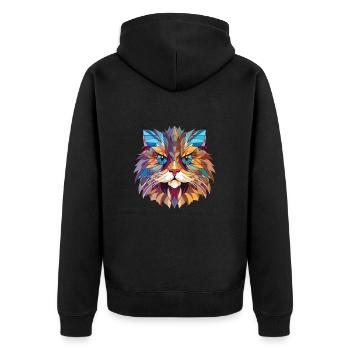Persische Katze Rasse bunte Aquarell-Illustration - Unisex Premium Bio Zip Hoodie - Schwarz - Hinten - Nico (187cm)