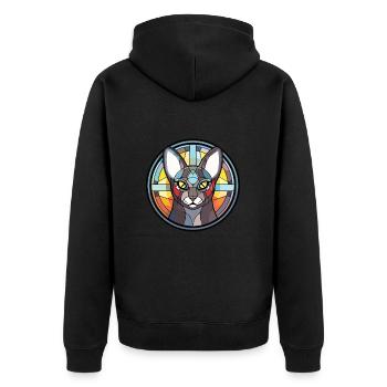 Korat Cat Cat Breed Illustration aquarelle colorée - Veste à capuche bio Premium Unisexe - noir - Dos - Nico (187cm)