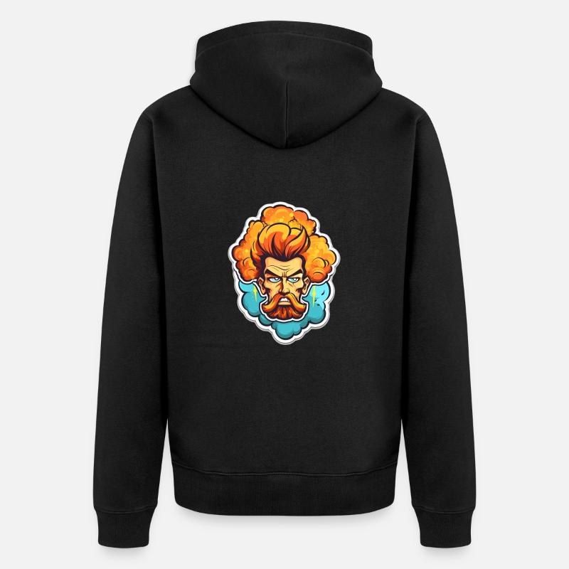 Barbe Coiffure Icône - Veste à capuche bio Premium Unisexe - noir