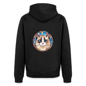 Ragdoll Cat Breed Illustration aquarelle colorée - Veste à capuche bio Premium Unisexe - noir - Dos - Nico (187cm)