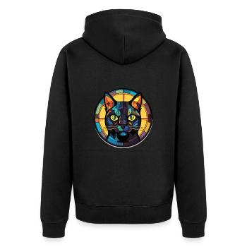 Bombay Cat Breed Illustration aquarelle colorée - Veste à capuche bio Premium Unisexe - noir - Dos - Nico (187cm)