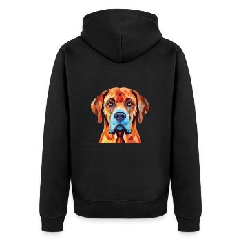 Alpine Mastiff Dog Breed Watercolor Illustration - Unisex Premium Organic Zip Hoodie - black - Back - Nico (187cm)