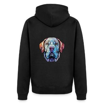 Mastiff napolitain chien race aquarelle colorée - Veste à capuche bio Premium Unisexe - noir - Dos - Nico (187cm)
