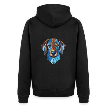 Bleu De Gascogne race chien aquarelle illustration - Veste à capuche bio Premium Unisexe - noir - Dos - Nico (187cm)