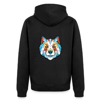 Illustration à l’aquarelle de race de chien esquimau canadien - Veste à capuche bio Premium Unisexe - noir - Dos - Nico (187cm)