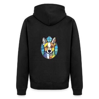 Canaan chien race coloré aquarelle Illustration - Veste à capuche bio Premium Unisexe - noir - Dos - Nico (187cm)