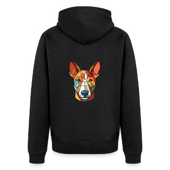 Bullterrier-Hunderasse Aquarell-Illustration - Unisex Premium Bio Zip Hoodie - Schwarz - Hinten - Nico (187cm)
